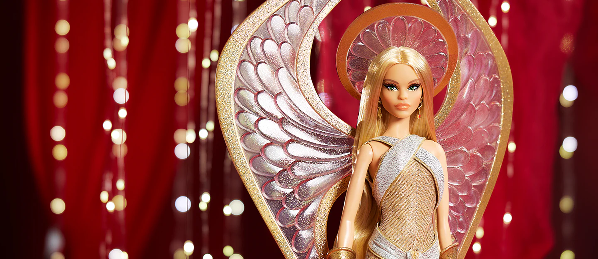 2022 Bob Mackie Barbie Holiday Angel Doll, Mattel