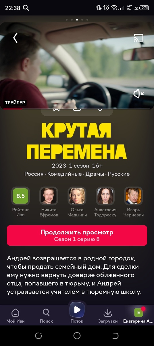 Скриншот с описанием из личного кабинета ИВИ. 