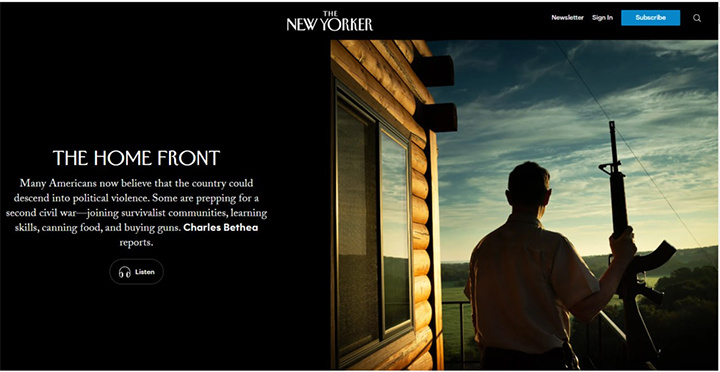    The New Yorker. "Американцы готовятся ко второй гражданской войне".