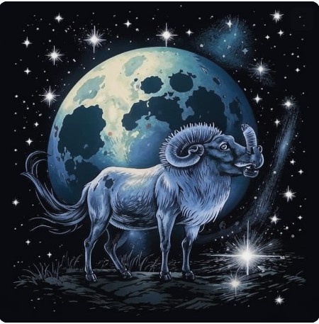 Луна в знаке Козерог.Рисует нейросеть по моим промптам