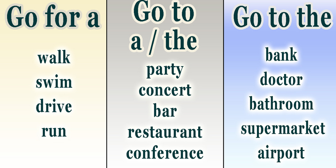 ❗Сочетайте правильно: Go + предлог