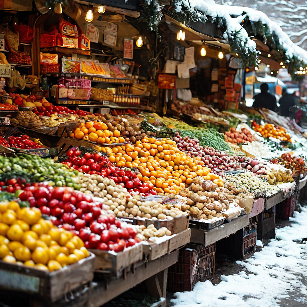 Зимой на рынке можно увидеть, как покупатель и продавец, пытаясь сторговаться, дышат друг на друга паром, будто соревнуются в умении выдыхать самый густой туман.