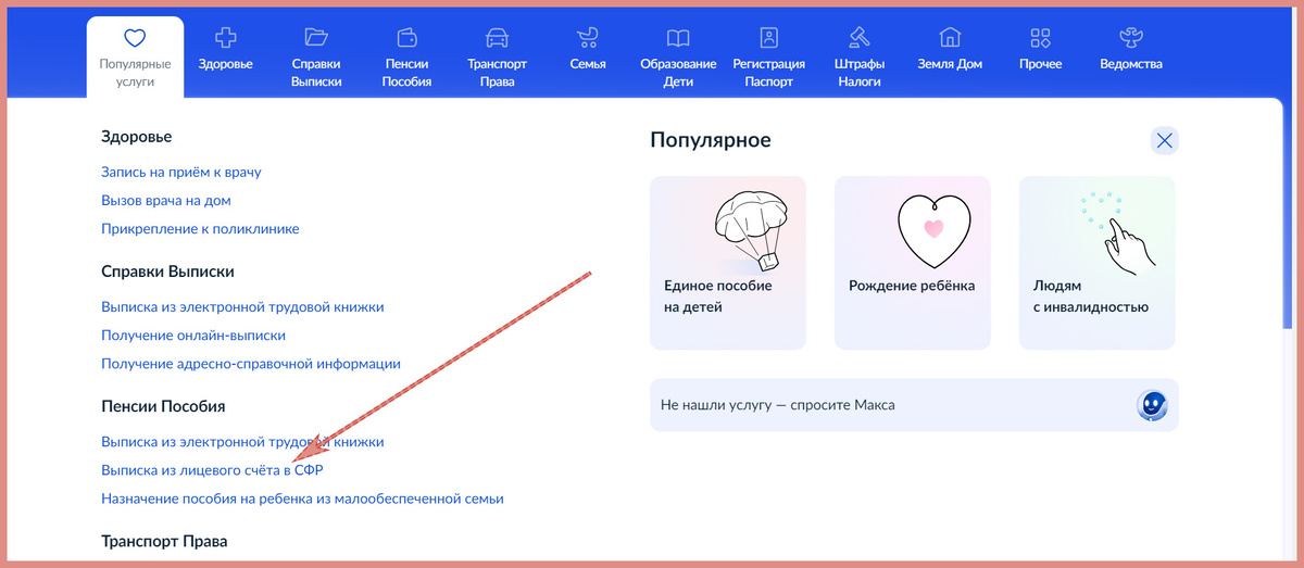 Скрин из моего личного кабинета на Госуслугах