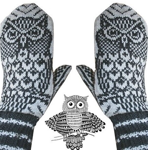 Заметка для рукодельниц ,вот такие красивые варежки .Схема .