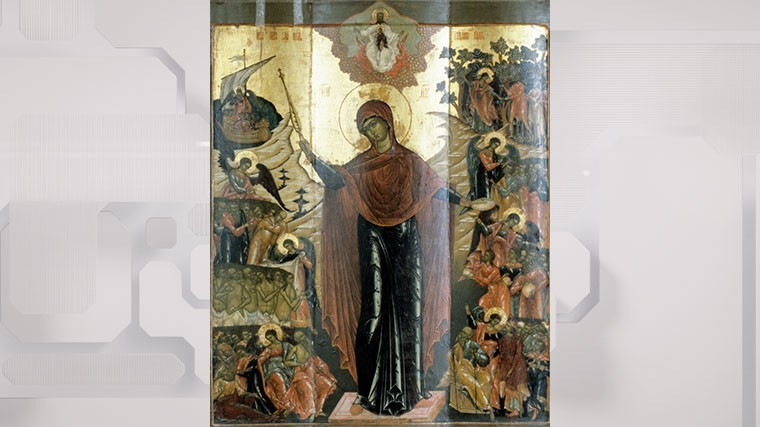 Палехская икона Божией Матери «Всех скорбящих радость». Фото: © РИА Новости / Юрий Кавер 
