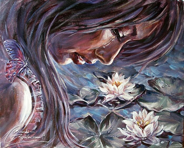 Вечность. (Фото репродукции картины современной художницы Каролины Очински-Гогальничану (родилась в Молдавии, живёт в Румынии) из открытого источника яндекс). "...Чтоб только коснуться тебя, ..."