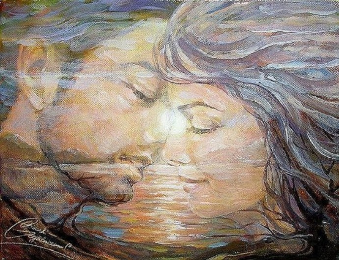 Вечность. (Фото репродукции картины современной художницы Каролины Очински-Гогальничану из открытого источника Яндекс). "...И в памяти образ твой вновь оживает и взором ласкает меня..."