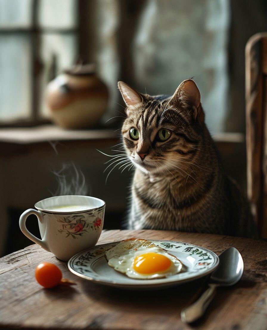 Кормление кошки