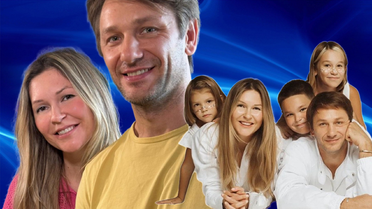 Актер Александр Константинов с женой и детьми. Коллаж. Автор: Елена Д.