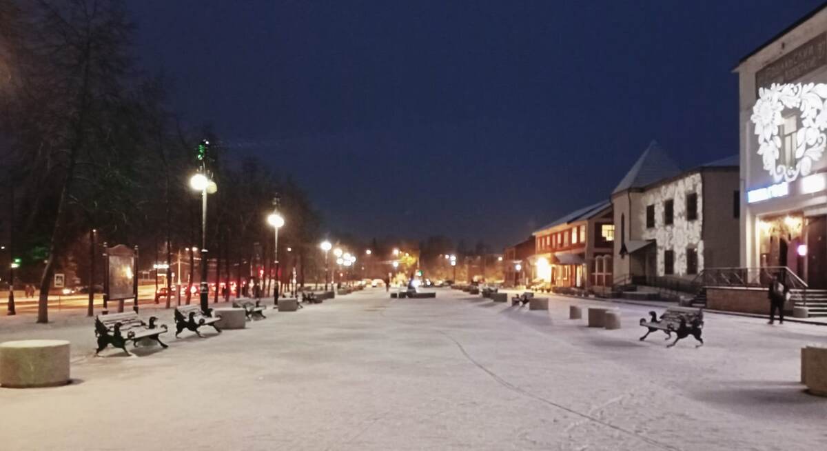 У нас снегопад.