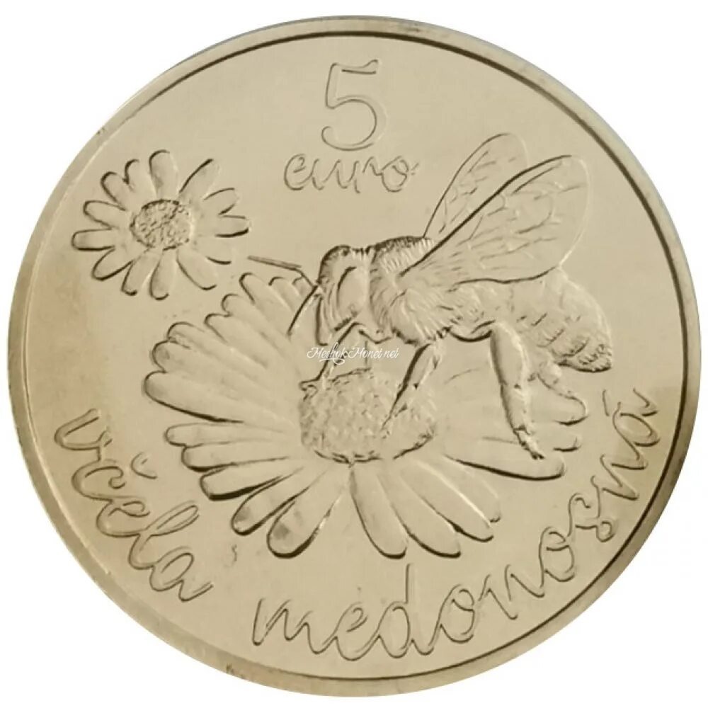 На фото: Словакия, 5 евро 2021, Медоносная пчела. https://avatars.mds.yandex.net/get-mpic/3612791/img_id8249407217540895048.jpeg/orig