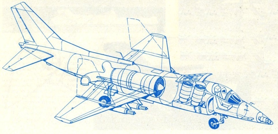  чертеж в разрезе палубного СВВП Yak-36MP