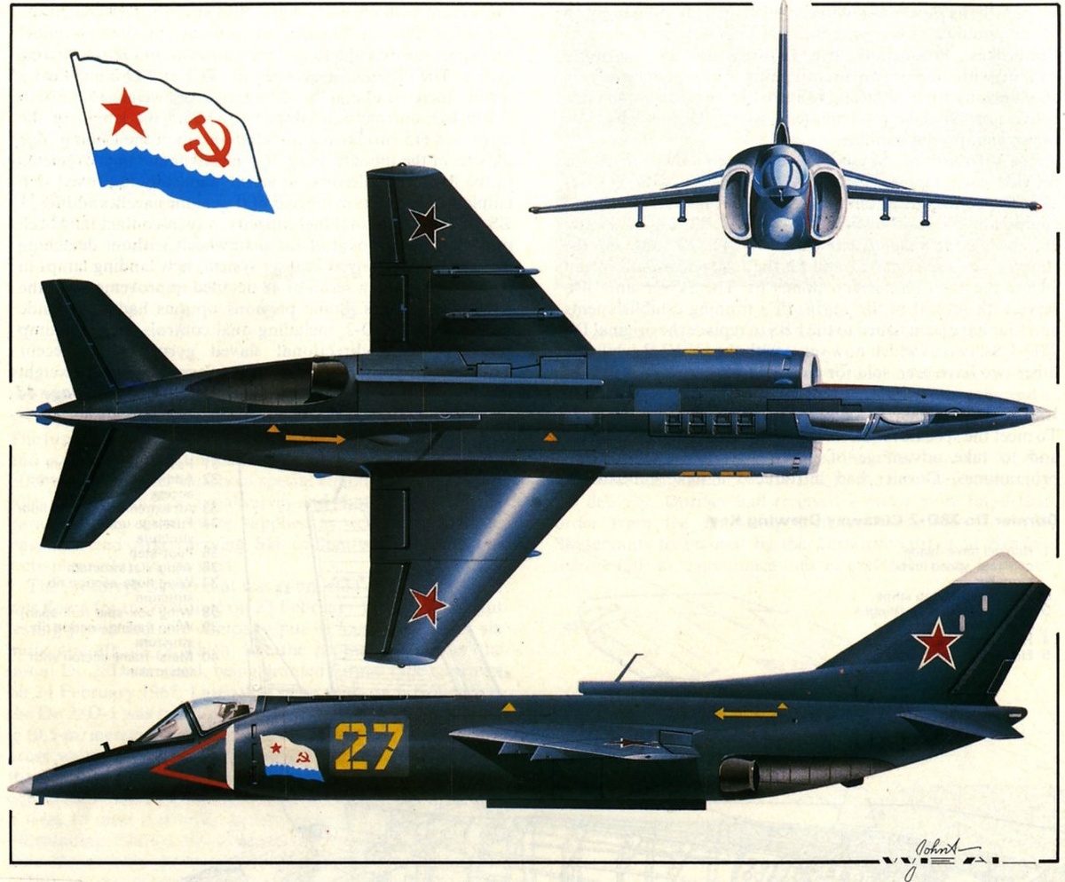  цветная схема в трех проекциях палубного СВВП Yak-36MP