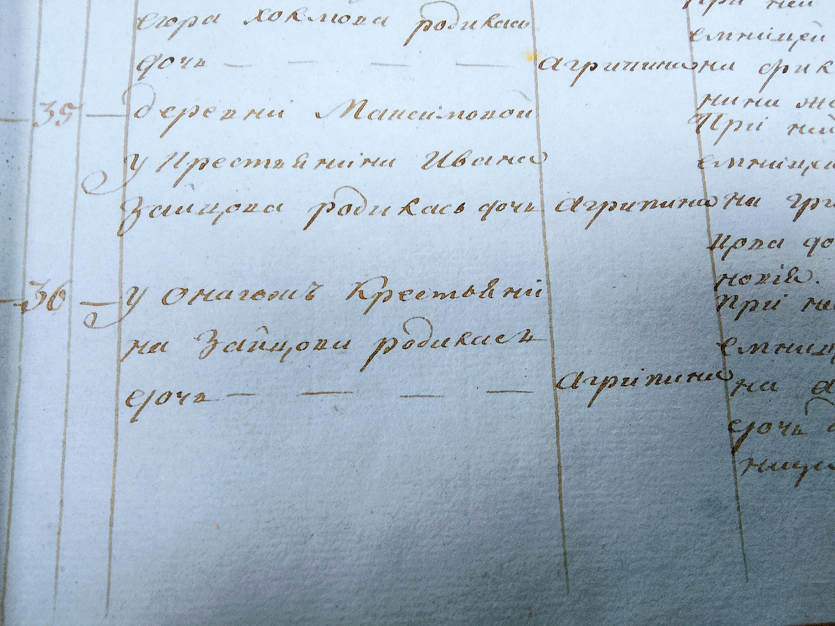 Запись из метрической книги 1802 года