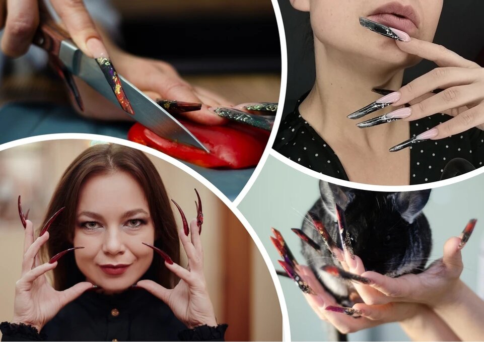 На создание маникюра уходит больше 10 часов. Фото: Личная страница героя публикации в соцсети.