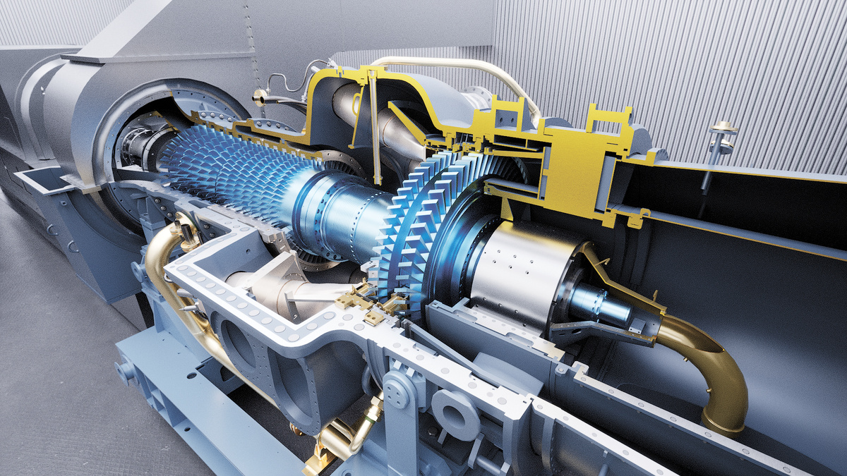 Рис. 2. Ключевой элемент энергоблока ГТ-009GT  — стационарная энергетическая газовая
турбина ГТ-009М(МЭ) с системой магнитного подвеса