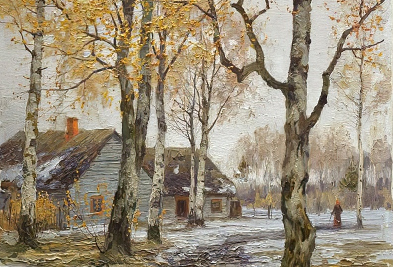Первый снег на полотнах малоизвестных, но талантливых русских художников