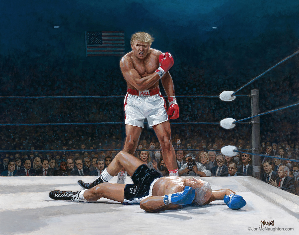 Джон Макнотон "Нокаут" (Дональд Трамп побеждает Джо Байдена в честном поединке).