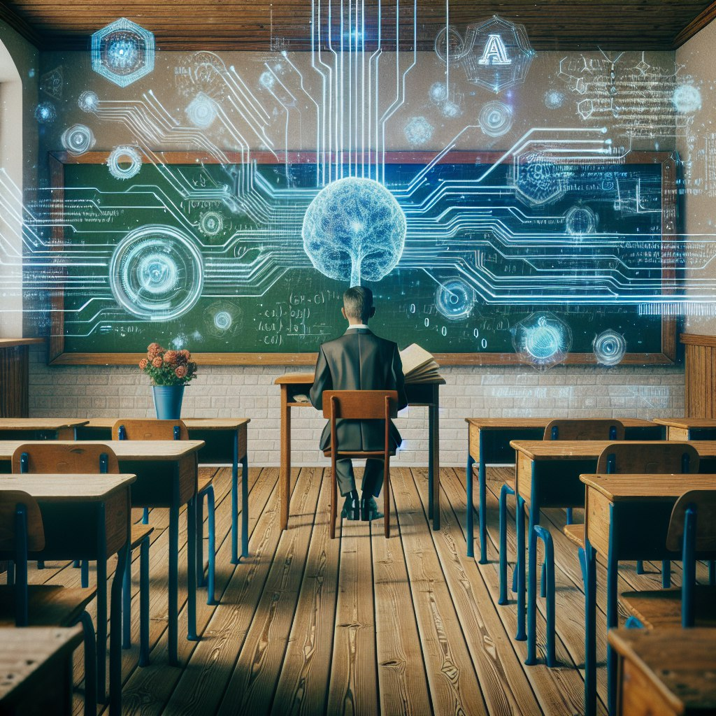 Сгенерированная Точкой Доступа картинка на тему "Как ИИ влияет на учебу" (2)