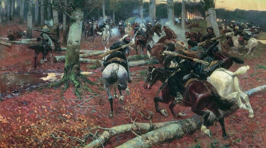   Картина Франца Рубо «Сцена из Кавказской войны»