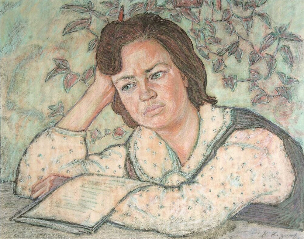   В.Н. Козлов. Филолог. 1972 г. Бум., масл. пастель. (Собрание МРМИИ им. С.Д. Эрьзи) (фото с страницы музея Эрьзи в ВКонтакте)