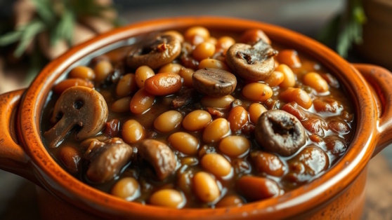    Готовим в горшочках: аппетитная печеная фасоль с грибами Богдан Герцен