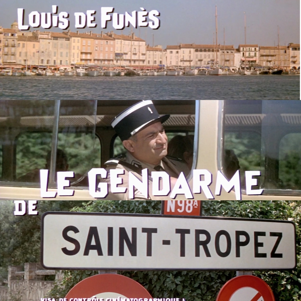 Коллаж автора из скриншотов кадров из фильма "Жандарм из Сен-Тропе"
