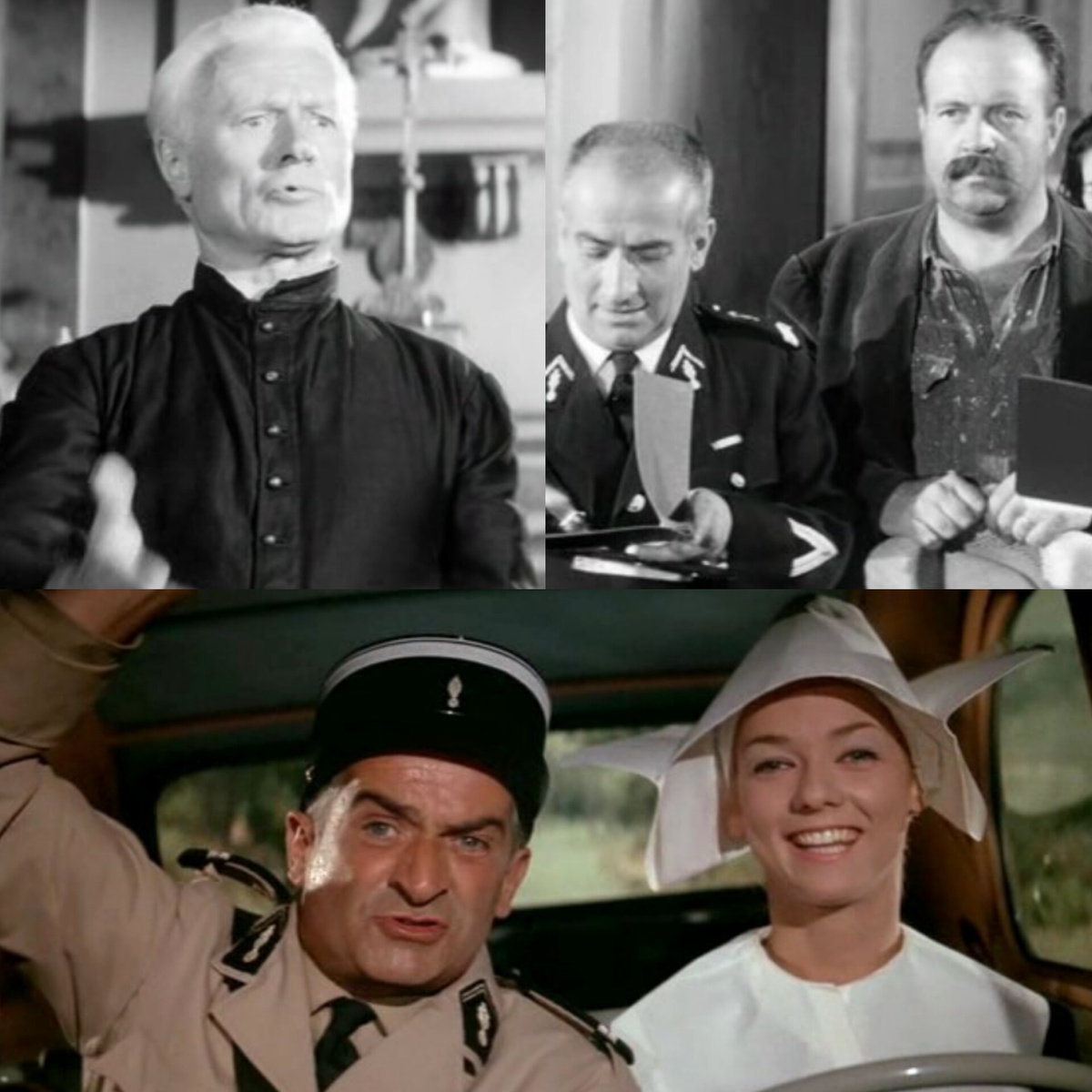 Коллаж автора из скриншотов кадров из фильма "Жандарм из Сен-Тропе" (1964)