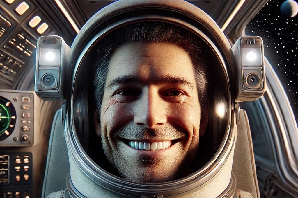 Космонавт в космосе