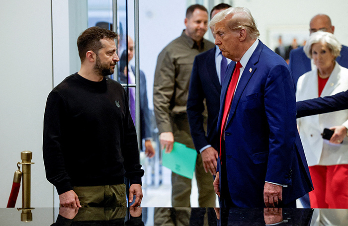    Дональд Трамп и Владимир Зеленский.Shannon Stapleton/Reuters