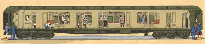 Схема пульмановского вагона, 1927 год