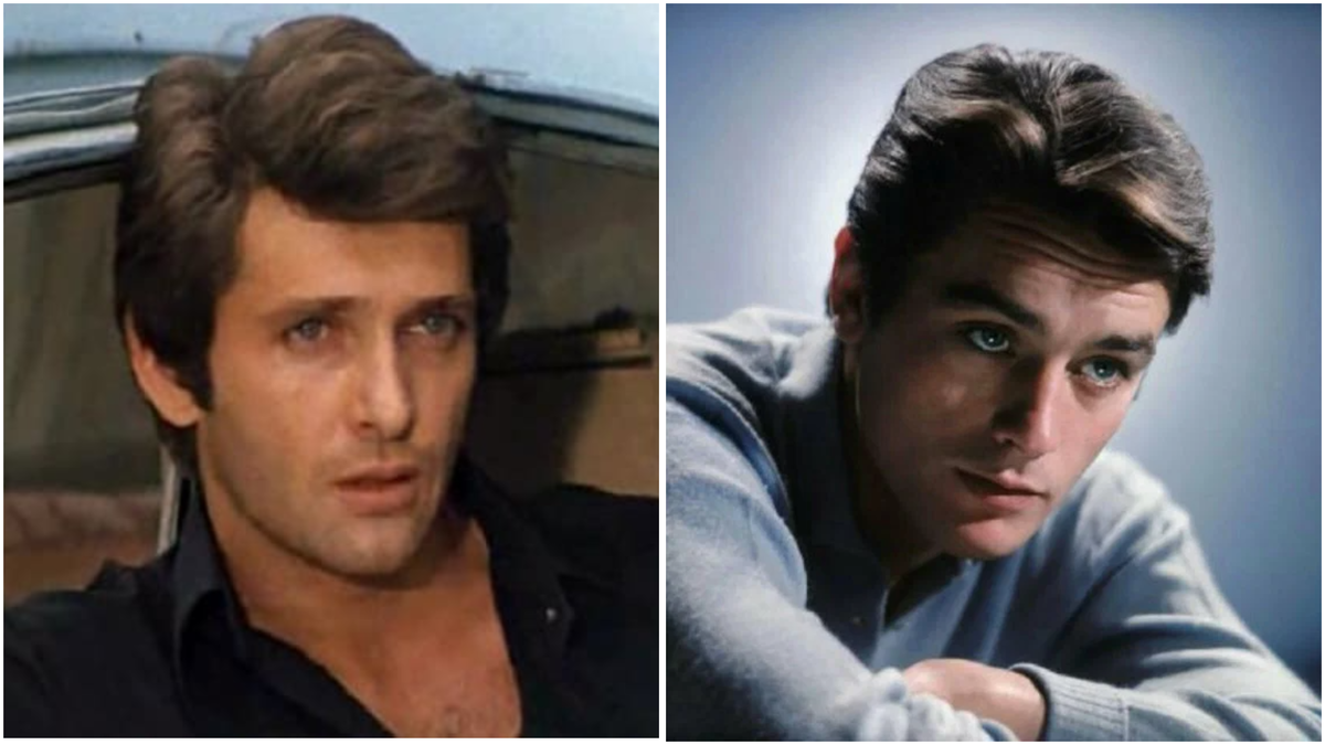 Слева - Сергей Мартынов в молодости,справа - Ален Делон в молодости