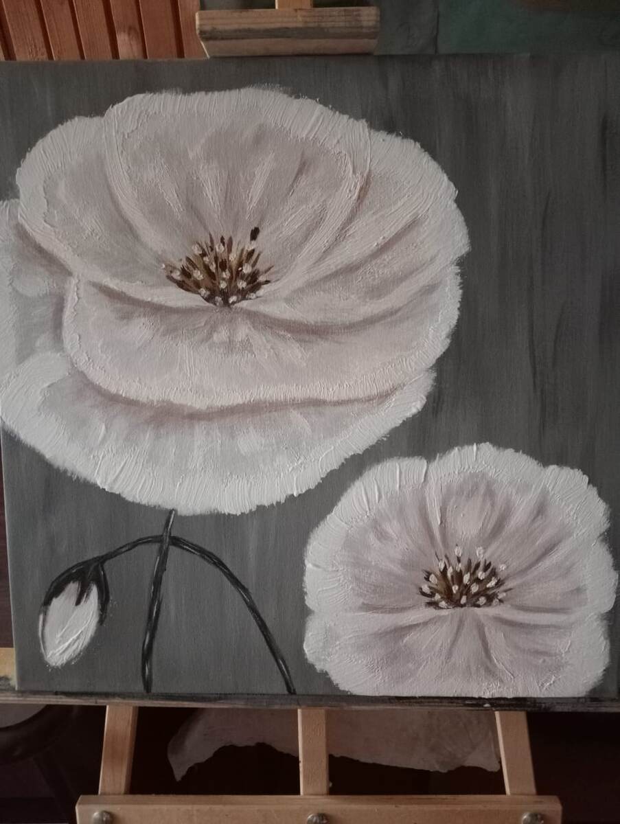 Моя интерьерная картина "Рельефные цветы"