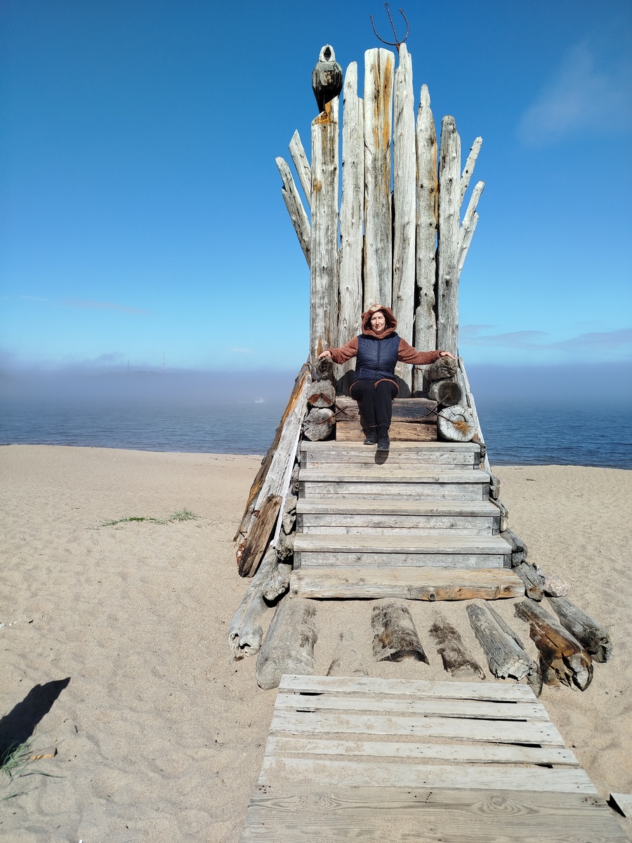 Трон на пляже в Териберке