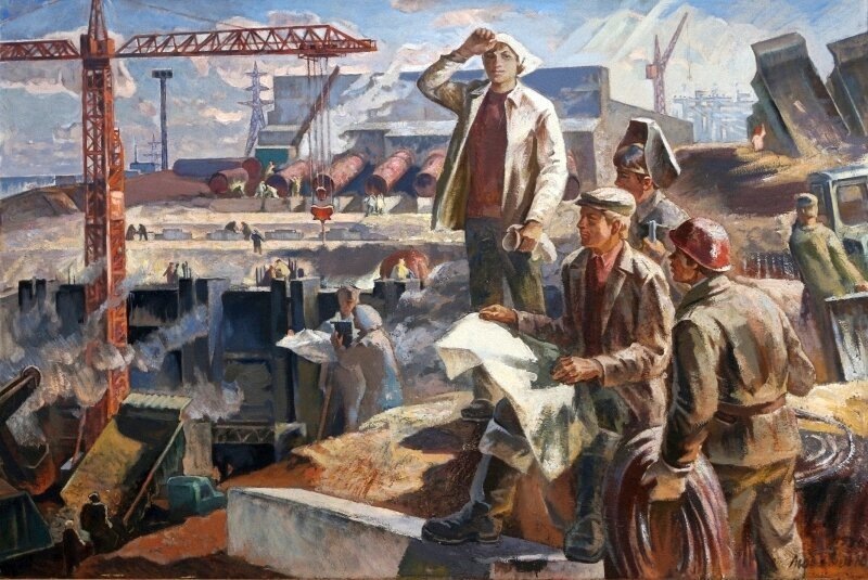 Плакаты и живопись СССР про строительство ГЭС. Из открытых источников.