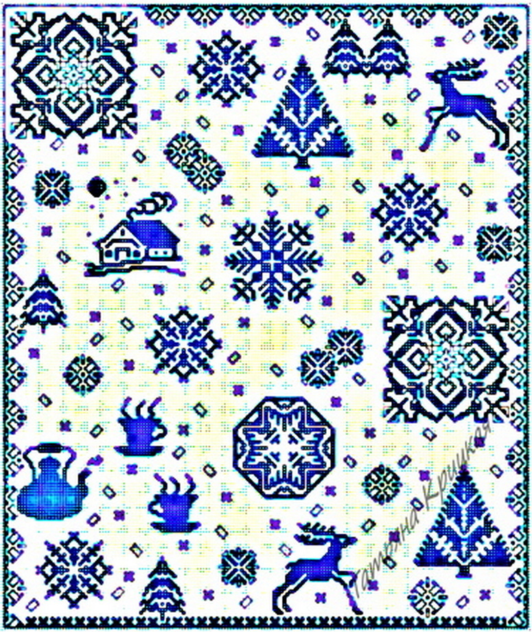 "Зимняя нежность". Размер 349х413.