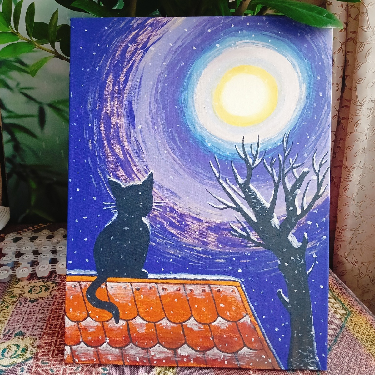 Синий вечер на крыше