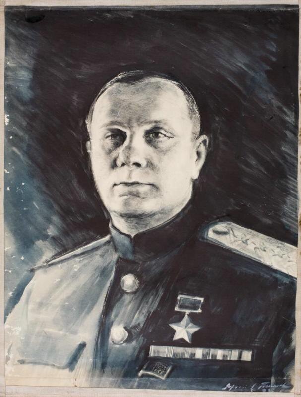 Я.В. Титов. Портрет К.А. Мерецкова. Из фондов Лодейнопольского историко-краеведческого музея