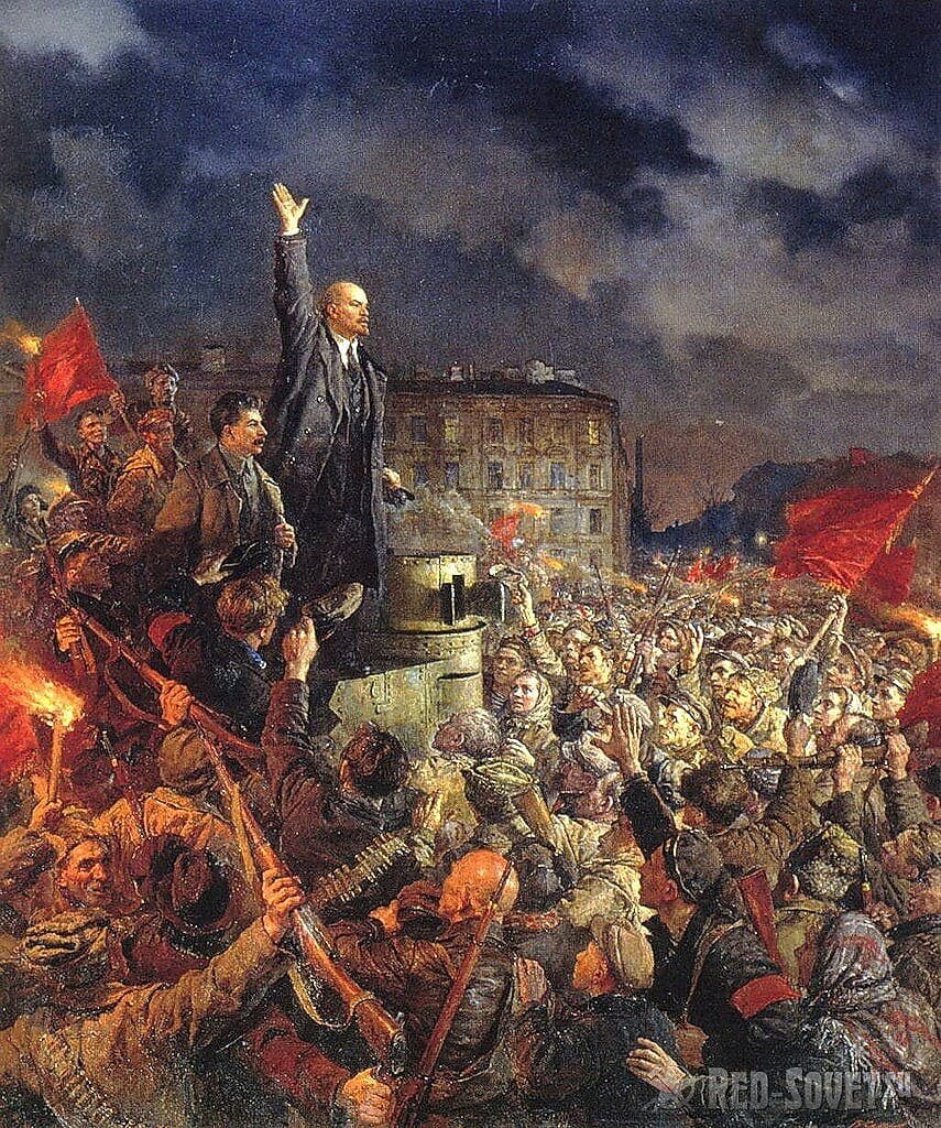 Картина Владимира Серова "Да здравствует Октябрьская революция!"