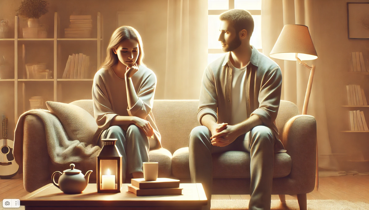 Пара в уютной домашней обстановке