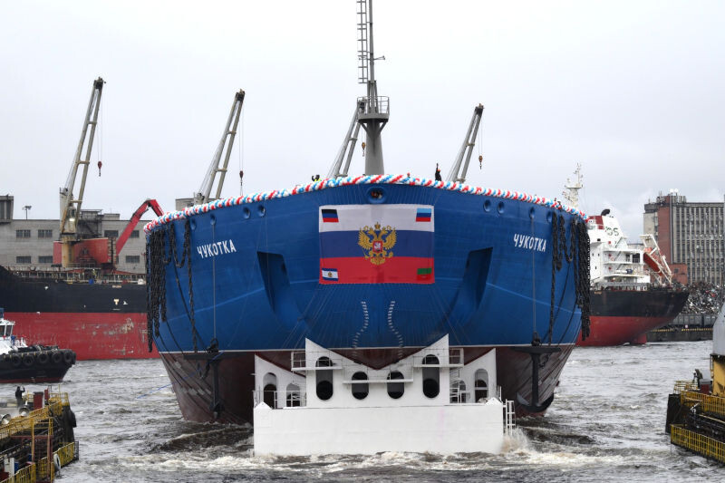    Церемония спуска на воду атомного ледокола «Чукотка». Фото: Алексей Даничев, РИА «Новости»