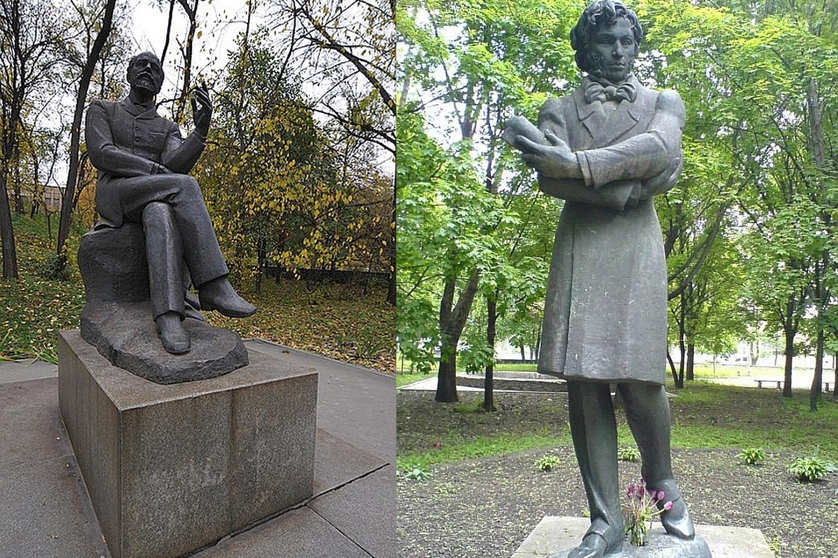    Памятники Пушкину и Чайковскому на территории литературно-мемориального музея в Каменке. / monuments.top