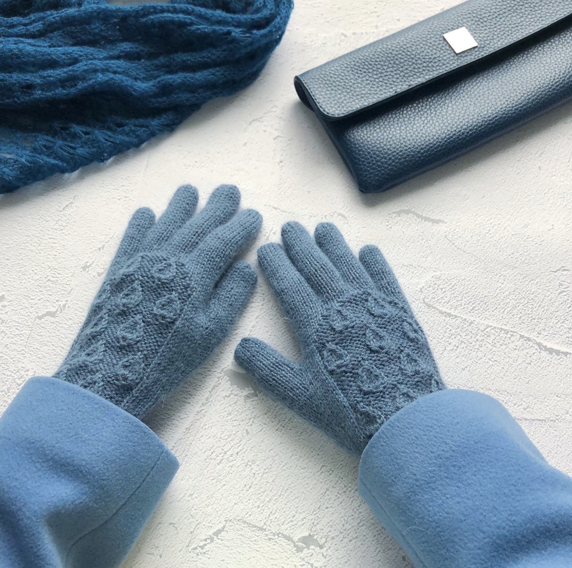 Перчатки "Капли дождя" - фото, работа и модель автора by-annike.ru 