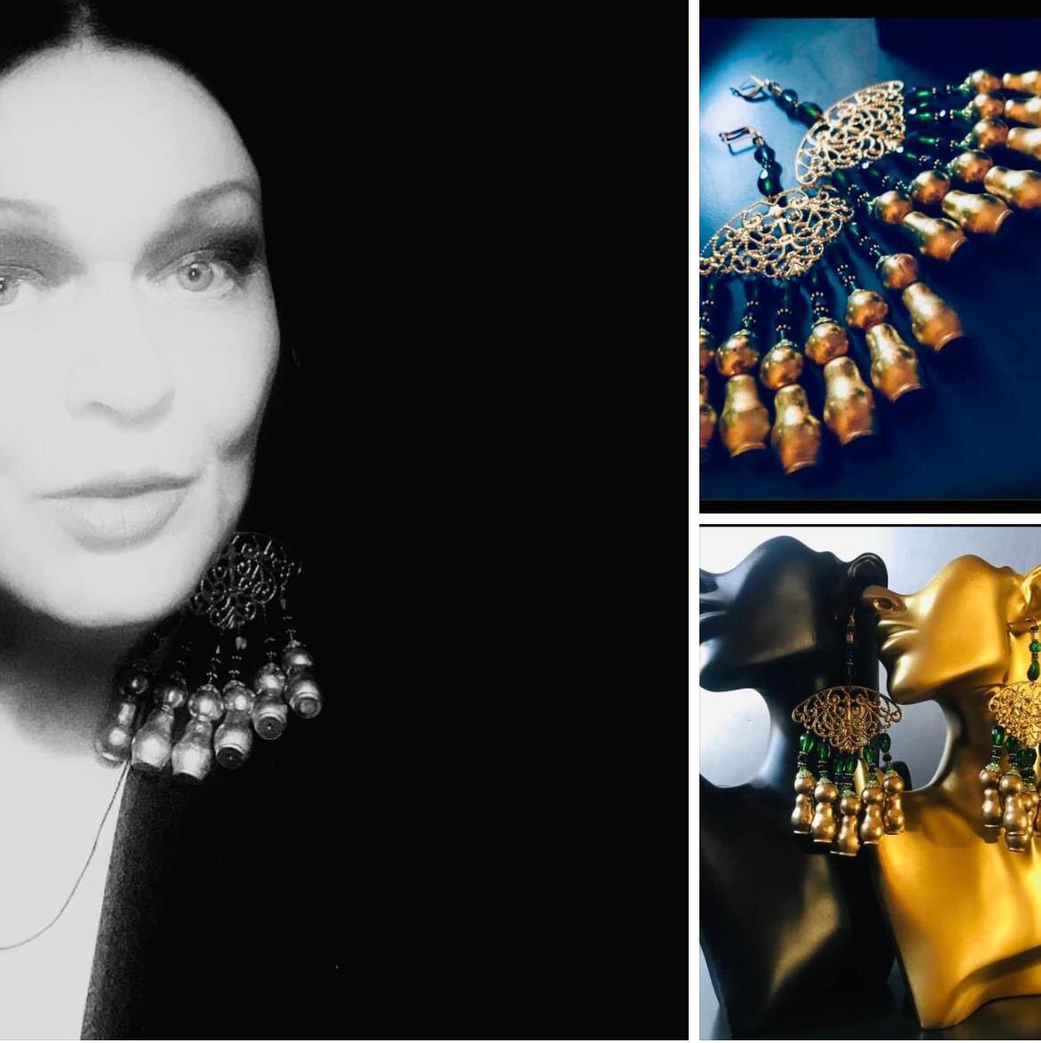 Александра Загряжская Рябичева, длинные серьги, серьги для ключиц, аксессуары по авторским эскизам, украшения для фотосессий 