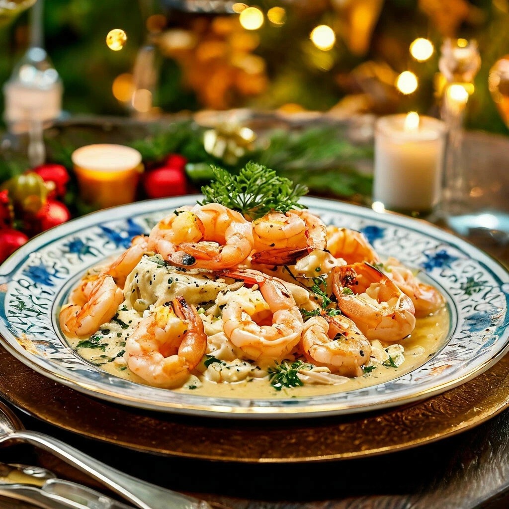 Креветки в сливочном соусе