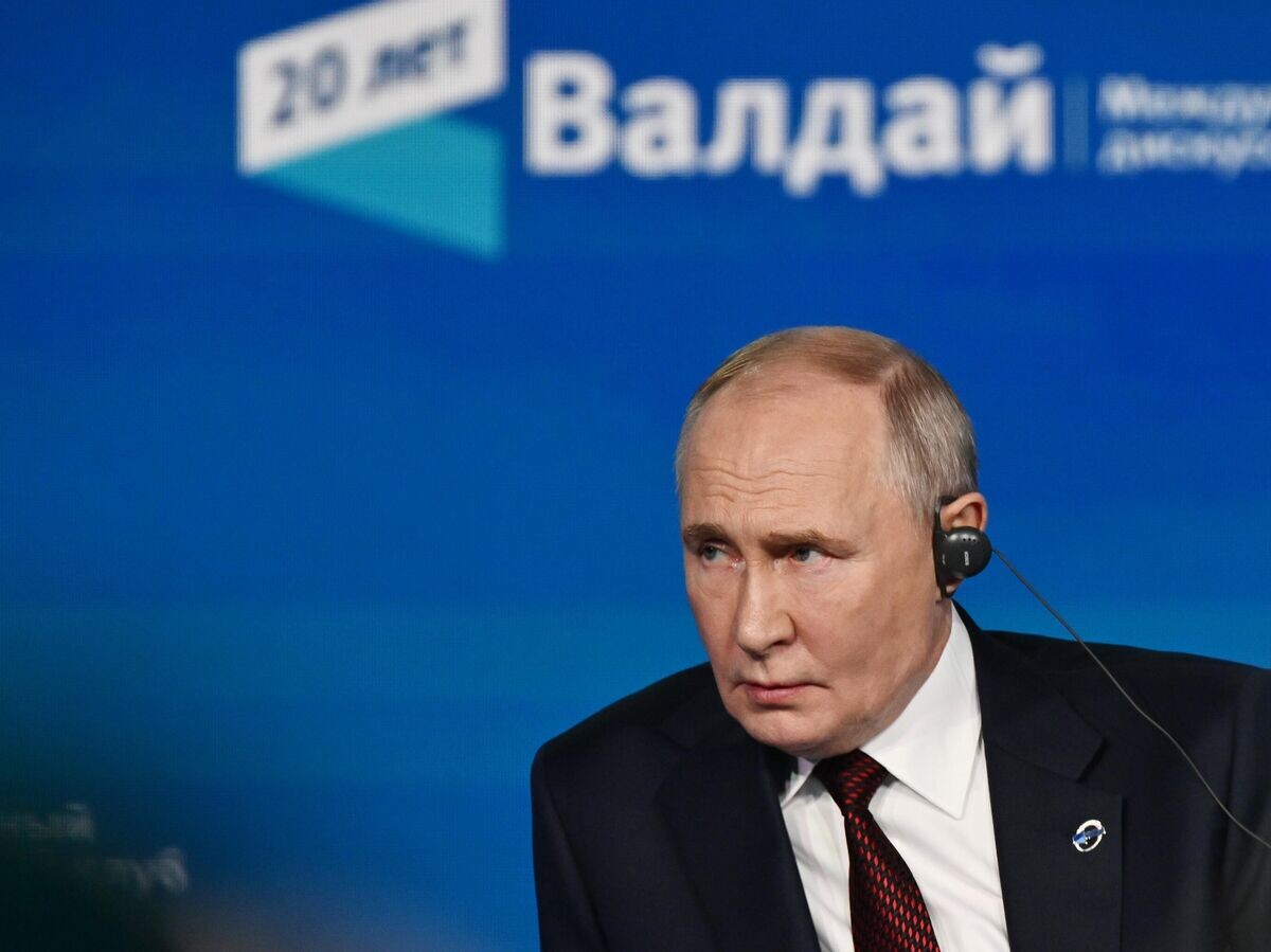    Президент Владимир Путин принял участие в работе дискуссионного клуба "Валдай"© РИА Новости . Кристина Кормилицына