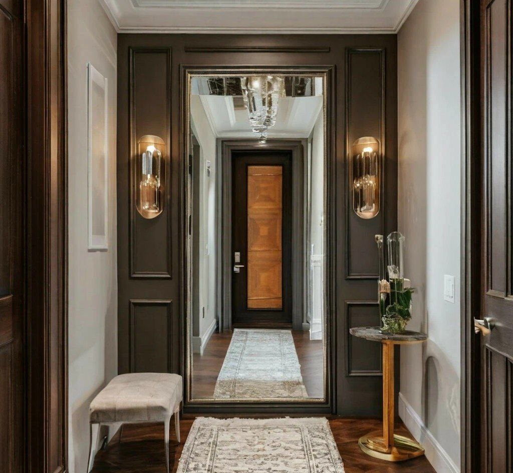 Зеркало в пол в прихожей, расширяющее пространство