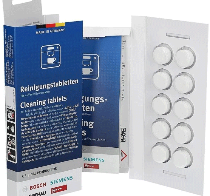 Таблетки от накипи для кофемашин. Есть на ОЗОНЕ например, да и много где.