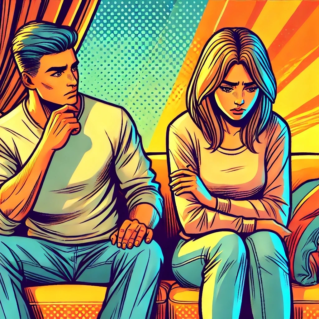 Тревожные отношения — когда каждый поступок партнера вызывает вопросы». Это поможет визуализировать внутреннюю борьбу.