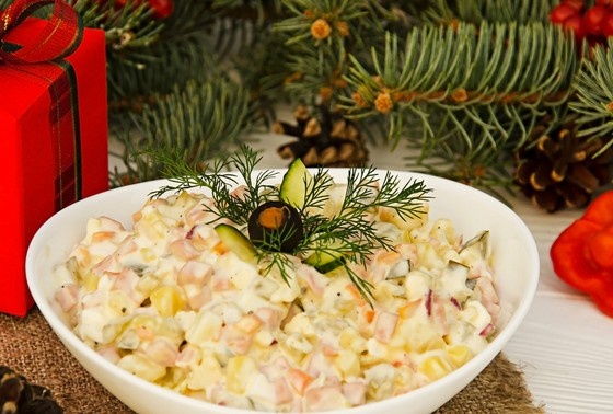    оливье с яблоками